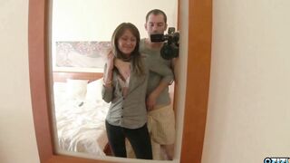 18 Yo lovers start having wild anal sex when they check inside at a hotel room