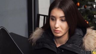 DEBT4k. Collector finds goddess debtor and stuffs her cunny with rough penis