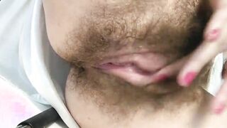 very close up of my bushy twat. crazy talk inside Russian. I put my finger fucked inside the soak snatch and then licked the juice from the vagina. want to lick my swollen clitoris? cougar moans from orgasm . Throbbing long hole wants to take a long dick 