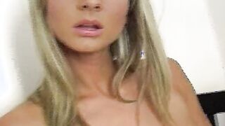 Superb blonde German bimbo teasing and rubbing her vagina