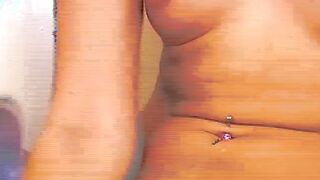Tiny tits German Bombshell having fun with her thick dong
