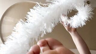 Toes bondage with Christmas mood - on high heels from Girlfriend Lara inside pvc