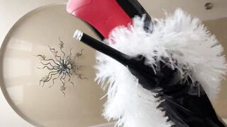 Toes bondage with Christmas mood - on high heels from Girlfriend Lara inside pvc