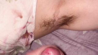 Jizzed on unshaved armpits