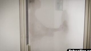 Step-brother and step-sister banged behind step-parent's back