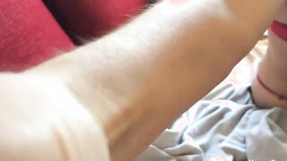 Crazy babysitter masturbates at her employe's house