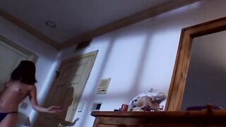 Turned On dark hair 19 yo loves to nailed with a long ebony dick