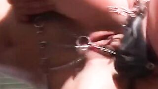 3 Way boned inside the workshop for friends eager for penis