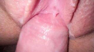 Banged! stepsister's 19 year old creamy twat, intense close up