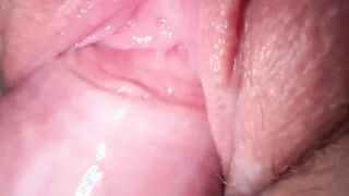Banged! stepsister's 19 year old creamy twat, intense close up