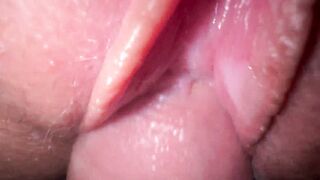 Banged! stepsister's 19 year old creamy twat, intense close up