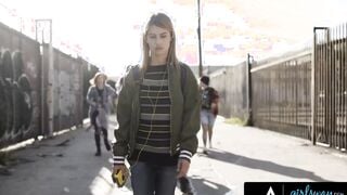 GIRLSWAY - Bullied Teenie Kristen Scott Masturbates With New BFF Aidra Fox Then Has First-Time Fucked