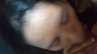 Three-Way with my cuckold hubby and a co-worker of his. They make me suck both dicks