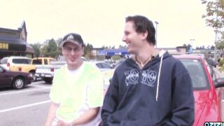 19 Yo gets picked up on the parking lot and gets her trimmed vagina hammered