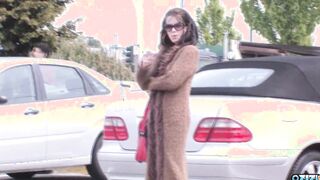 19 Yo gets picked up on the parking lot and gets her trimmed vagina hammered