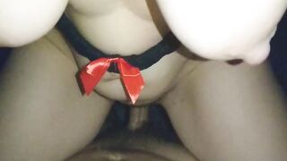Cute 18 Tight Cunt Leaking Cum While Rides