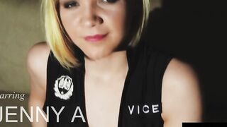 Turned On blonde cop handcuffs herself as she masturbates hard