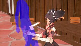 Genshin Impact Animated - Xinyan Hand Job and bj - Japanese chinese Manga Animated Clip Game Porn
