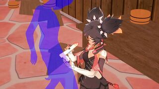 Genshin Impact Animated - Xinyan Hand Job and bj - Japanese chinese Manga Animated Clip Game Porn