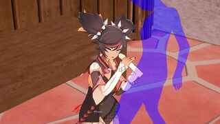 Genshin Impact Animated - Xinyan Hand Job and bj - Japanese chinese Manga Animated Clip Game Porn