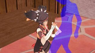 Genshin Impact Animated - Xinyan Hand Job and bj - Japanese chinese Manga Animated Clip Game Porn
