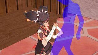 Genshin Impact Animated - Xinyan Hand Job and bj - Japanese chinese Manga Animated Clip Game Porn