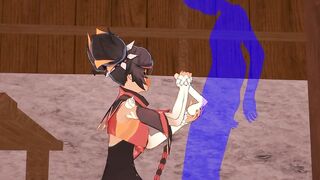 Genshin Impact Animated - Xinyan Hand Job and bj - Japanese chinese Manga Animated Clip Game Porn