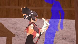 Genshin Impact Animated - Xinyan Hand Job and bj - Japanese chinese Manga Animated Clip Game Porn