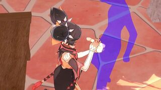 Genshin Impact Animated - Xinyan Hand Job and bj - Japanese chinese Manga Animated Clip Game Porn