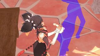 Genshin Impact Animated - Xinyan Hand Job and bj - Japanese chinese Manga Animated Clip Game Porn