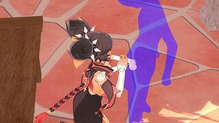 Genshin Impact Animated - Xinyan Hand Job and bj - Japanese chinese Manga Animated Clip Game Porn