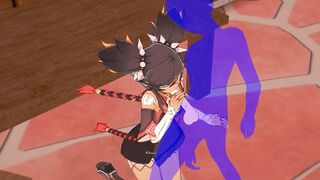 Genshin Impact Animated - Xinyan Hand Job and bj - Japanese chinese Manga Animated Clip Game Porn