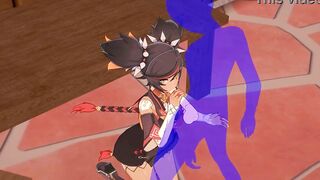 Genshin Impact Animated - Xinyan Hand Job and bj - Japanese chinese Manga Animated Clip Game Porn