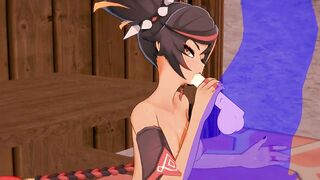Genshin Impact Animated - Xinyan Hand Job and bj - Japanese chinese Manga Animated Clip Game Porn