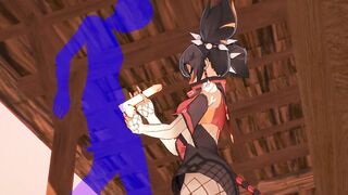 Genshin Impact Animated - Xinyan Hand Job and bj - Japanese chinese Manga Animated Clip Game Porn