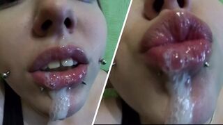 Before Christmas, the snigurochka makes a fellatio to her Santa Claus and swallows sperm