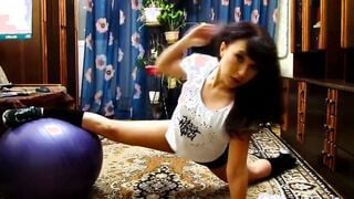 Having Fun naughtily and sexily on a Pilates ball