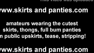 Let me offer you a peek up my skirt while I tidy up