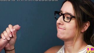 CFNM amateur pigtailed 19 yo jerks dick till jizzed