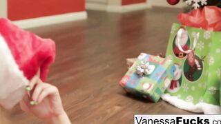 Vanessa Cage letting Santa bang her tight soak twat