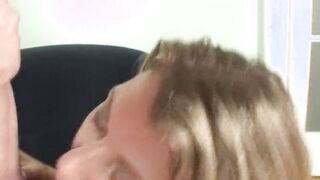 1 wonderful blonde, her anus and a huge cock