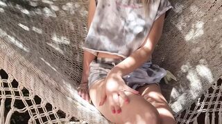 18 Yo masturbation solo inside garden Beauty tigh snatch