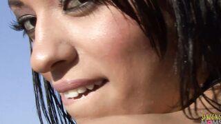 The photoshoot turns wild when the performer undresses her BBC friend and blows him off
