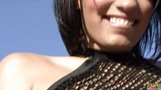 The photoshoot turns wild when the performer undresses her BBC friend and blows him off