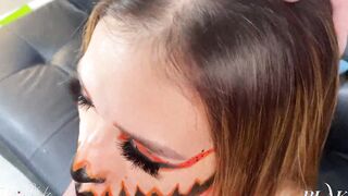 Role play, pumpkin fucking and sucking off joker's penis