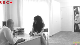 She wants to work with her favorite porn director and gets pounded inside his office