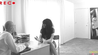 She wants to work with her favorite porn director and gets pounded inside his office