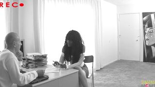 She wants to work with her favorite porn director and gets pounded inside his office