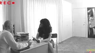 She wants to work with her favorite porn director and gets pounded inside his office
