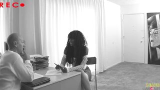 She wants to work with her favorite porn director and gets pounded inside his office